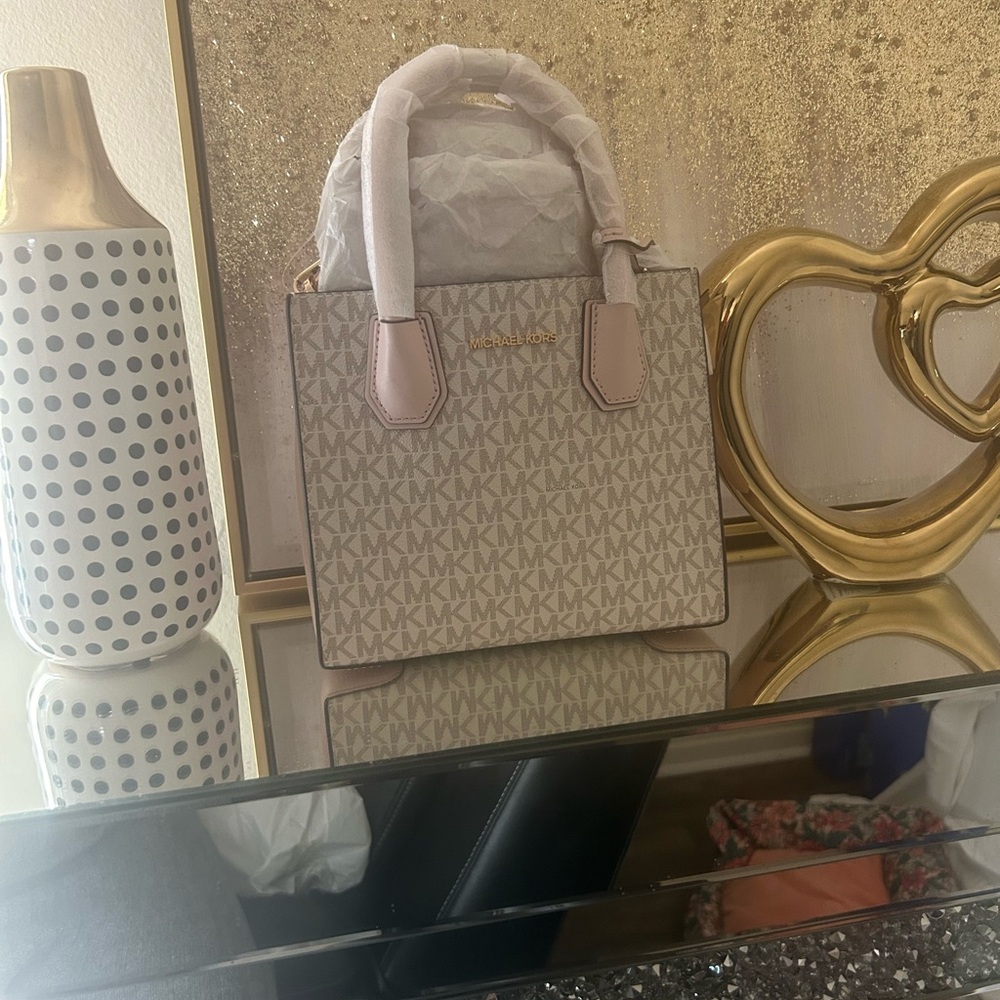 Michael Kors Beige Monogram Tote Bag